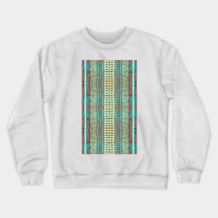 Fijian Tapa Cloth 82 by Hypersphere Crewneck Sweatshirt